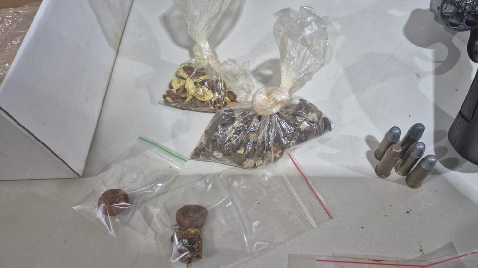 Pedras de fel encontradas pelos policiais — Foto: Reprodução