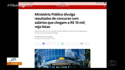 g1 Tocantins: MP divulga resultado de concurso com salários que chegam a R$ 10 mil