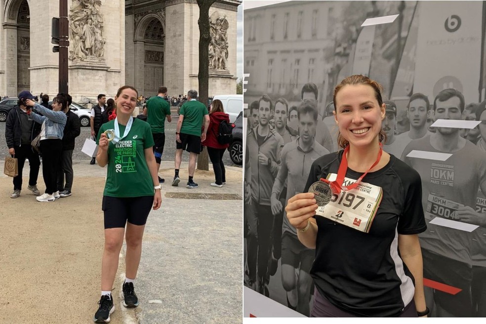 Fernanda Lind praticava corrida e participava de maratonas na França — Foto: Arquivo Pessoal