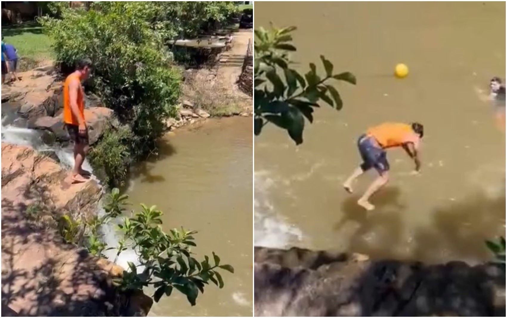 Jovem colombiano morre após saltar de cachoeira em Aragoiânia; vídeo 