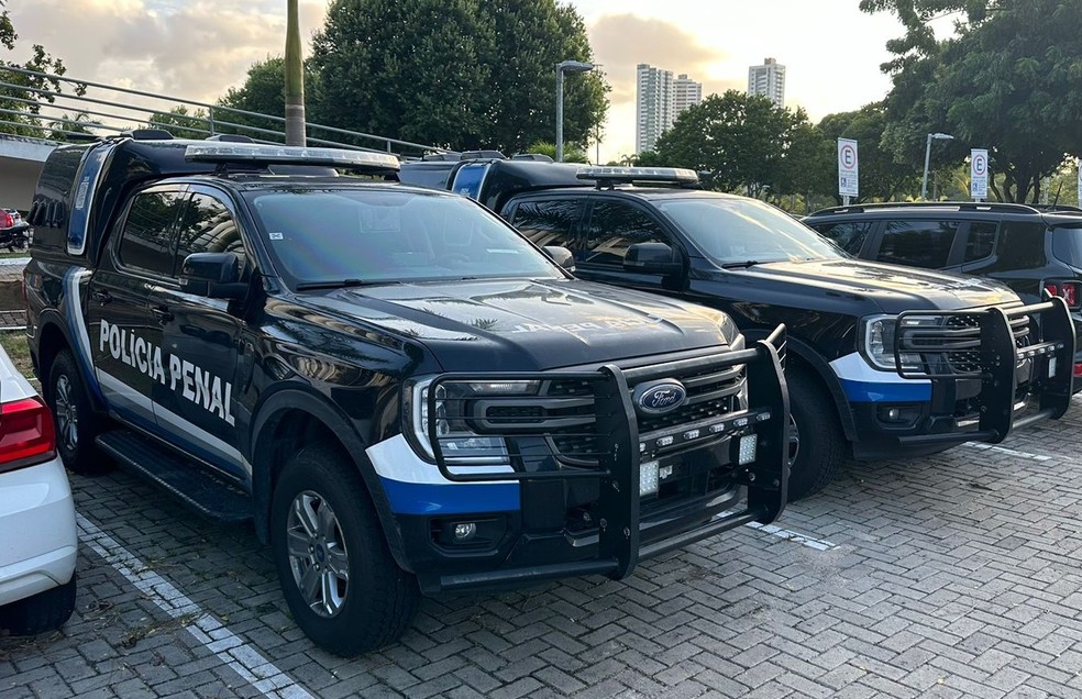 Arquivo: Carros da polícia penal do RN estacionados — Foto: Kleber Teixeira/Inter TV Cabugi/ARQUIVO