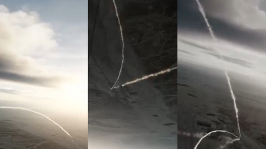É #FAKE vídeo que mostra caça de Israel desviando de míssil; trata-se de um jogo