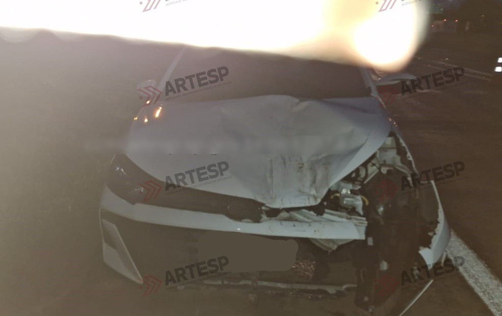 Motociclista morre após ser atingido por carro da Prefeitura de Herculândia na SP-300 — Foto: Artesp/Reprodução