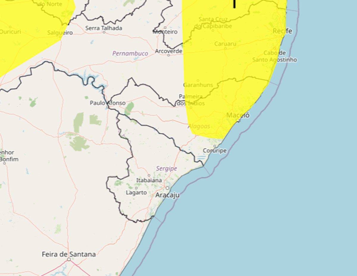 Alerta de chuva: Inmet prevê até 50 mm em 63 cidades de AL