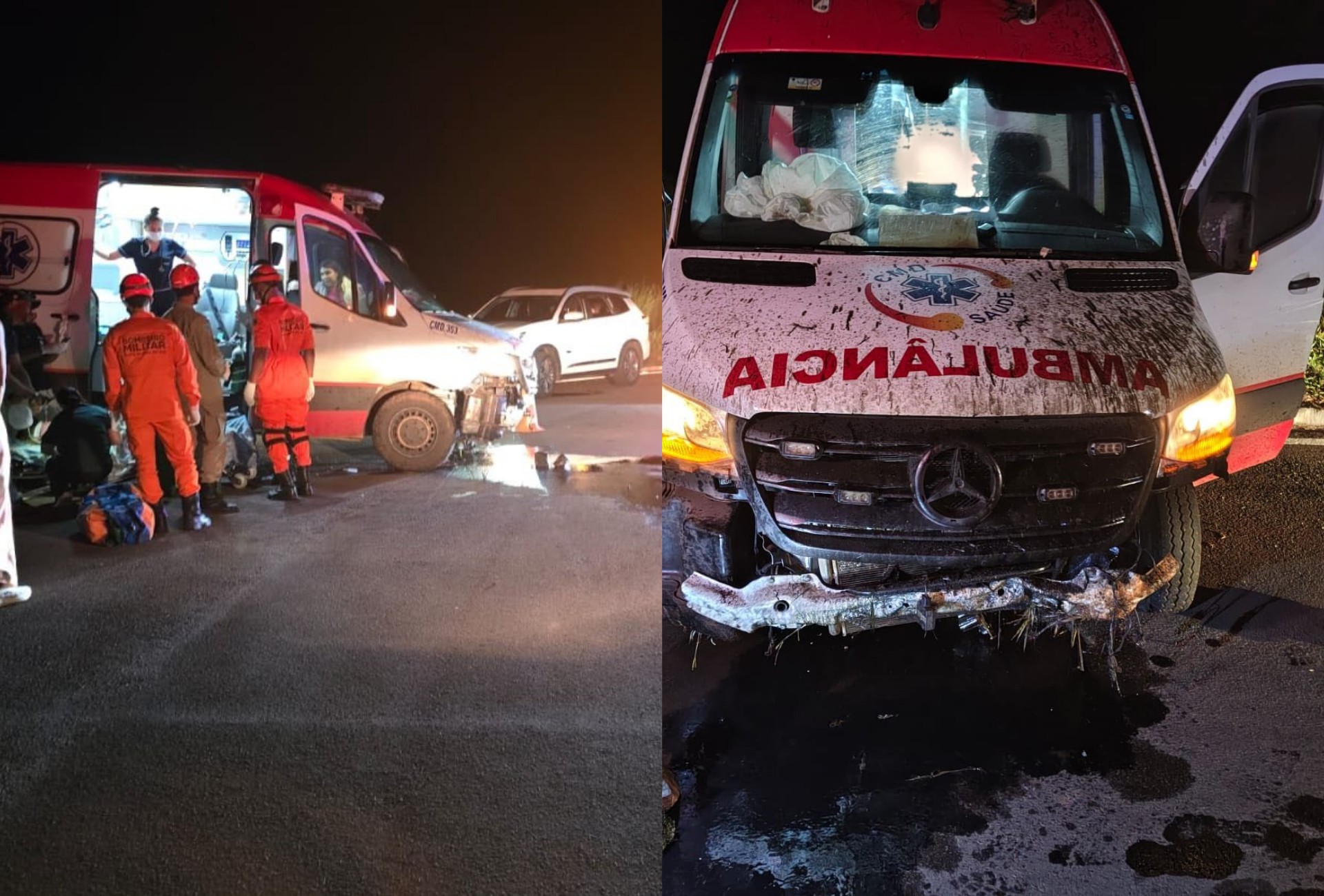 Acidente com ambulância deixa médica ferida e grávida é resgatada em MS