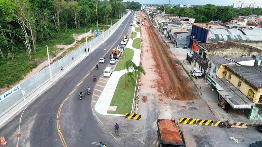 Trânsito sofre alteração para avanço das obras da Nova Rua da Marinha, em Belém