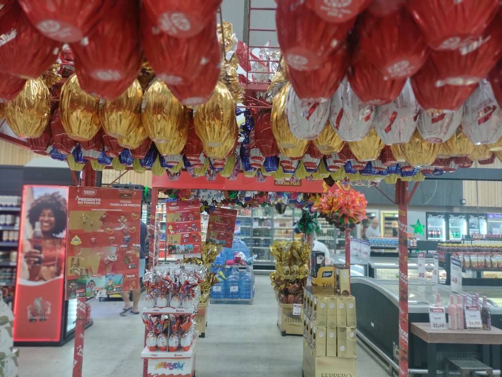 Ovos de páscoa em supermercado de Natal — Foto: Alessandro Marques/Procon Natal