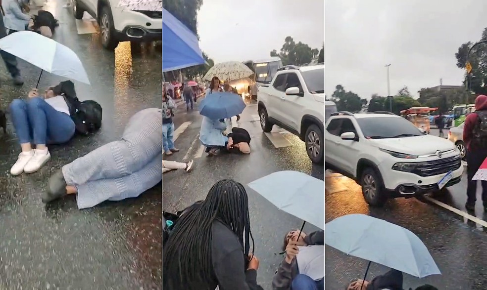 Atropelamento foi em frente à Central do Brasil — Foto: Reprodução/TV Globo
