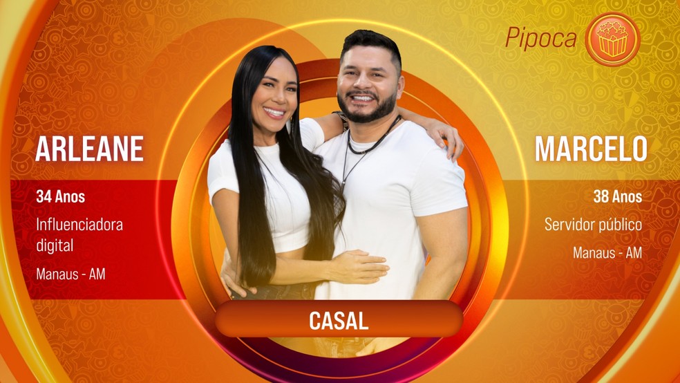 Arleane e Marcelo, participantes do 'BBB 25' — Foto: Reprodução