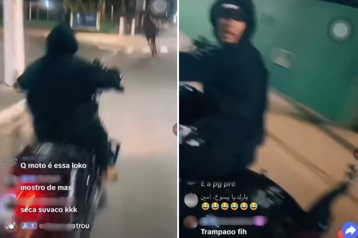 Bandidos fazem live pra mostrar furto de moto no litoral de SP; VÍDEO