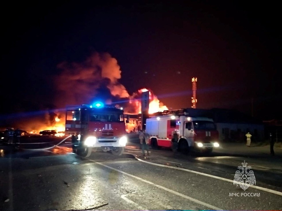 Incêndio deixou cerca de 30 mortes na Rússia — Foto: Ministério das Emergências da Rússia/Reuters