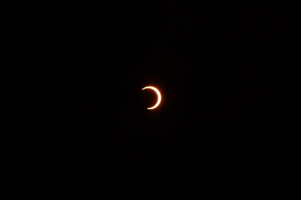 Eclipse solar anular em Itacoatiara, no Amazonas &mdash; Foto: Liam Cavalcante, Rede Amaz&ocirc;nica