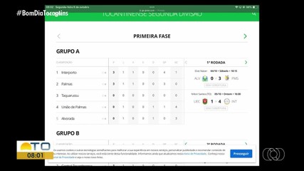 Confira os resultados dos jogos da primeira rodada da Segundona tocantinense