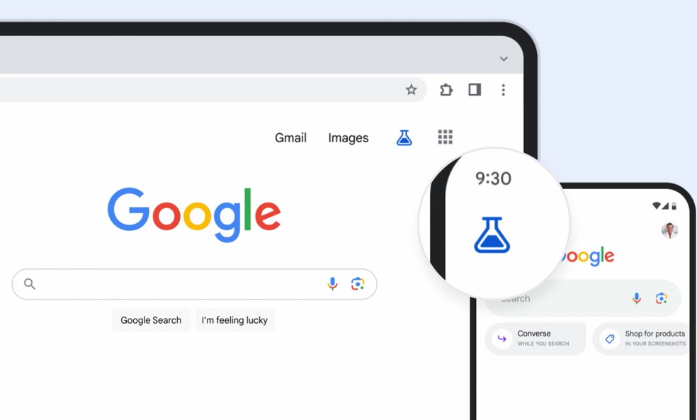 Ícone do Search Labs, área de testes para novos recursos da busca do Google — Foto: Divulgação/Google