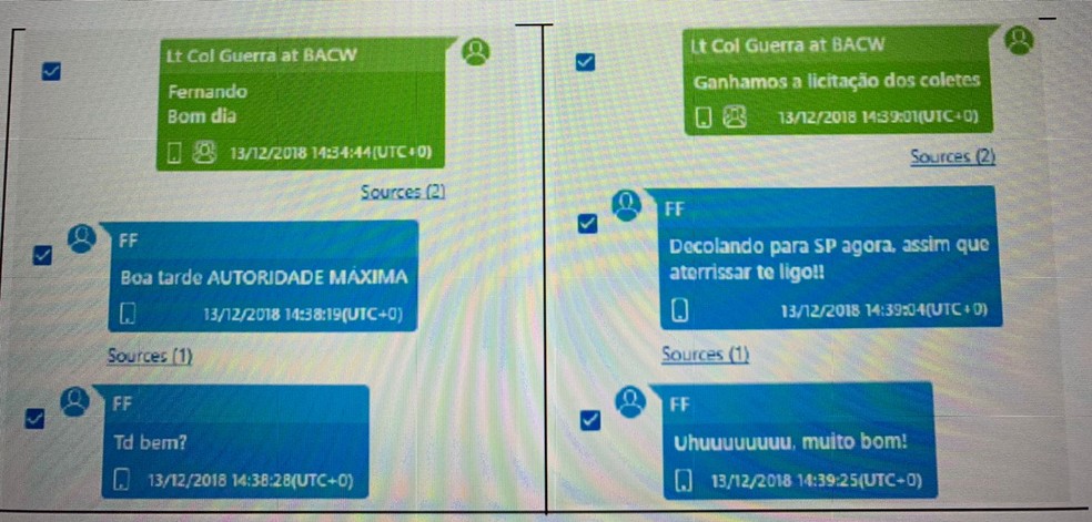 Gláucio Guerra envia mensagem para Fernando Baiano comunicando sobre a vitória na concorrência que teve início só no dia seguinte — Foto: Reprodução