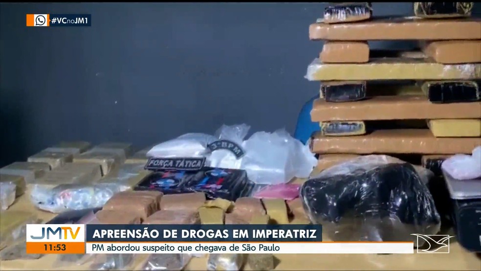 Polícia apreende quase 50 kg de drogas e prende suspeito em Imperatriz — Foto: Reprodução/ TV Mirante