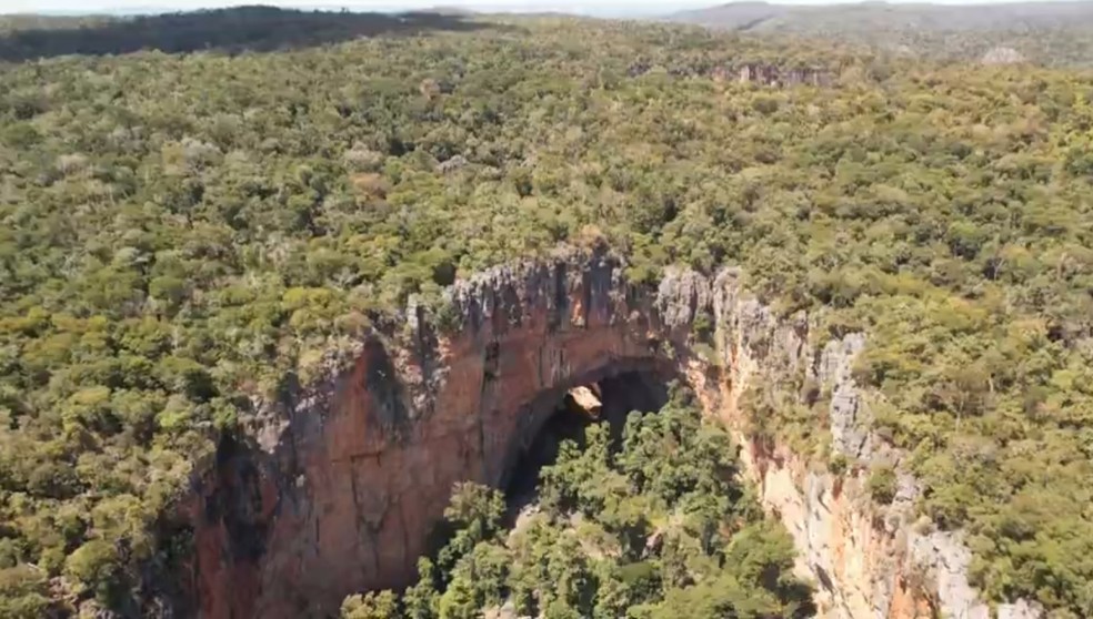Imagem aérea do Parque Nacional Cavernas do Peruaçu — Foto: Reprodução/TV Globo