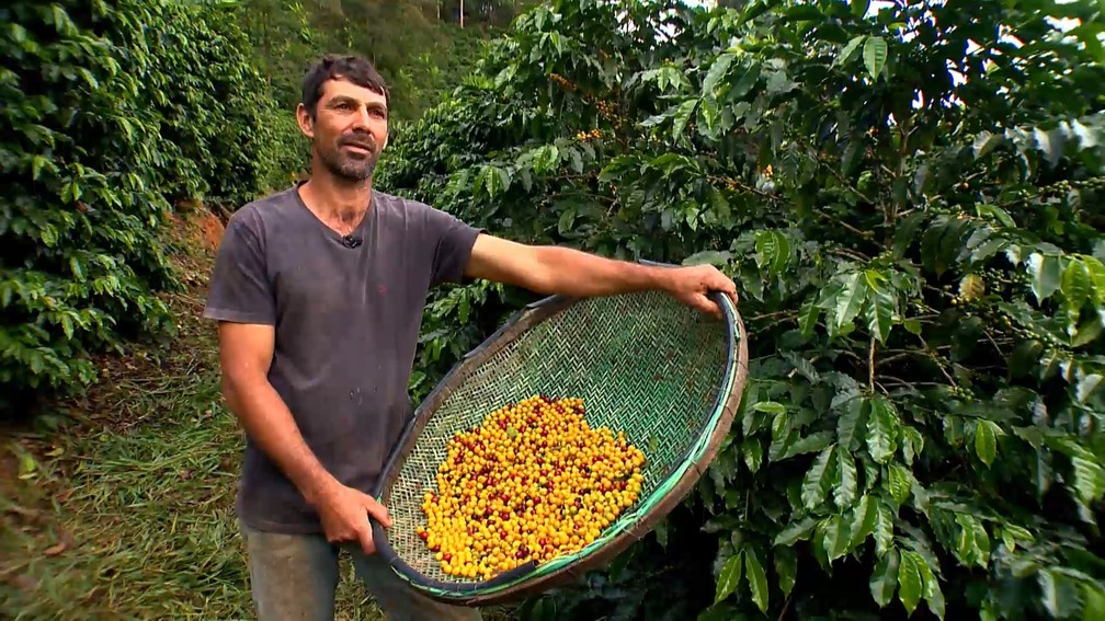 José Carlos Velten, produtor de café em Marechal Floriano, ES. — Foto: Reprodução/TV Gazeta