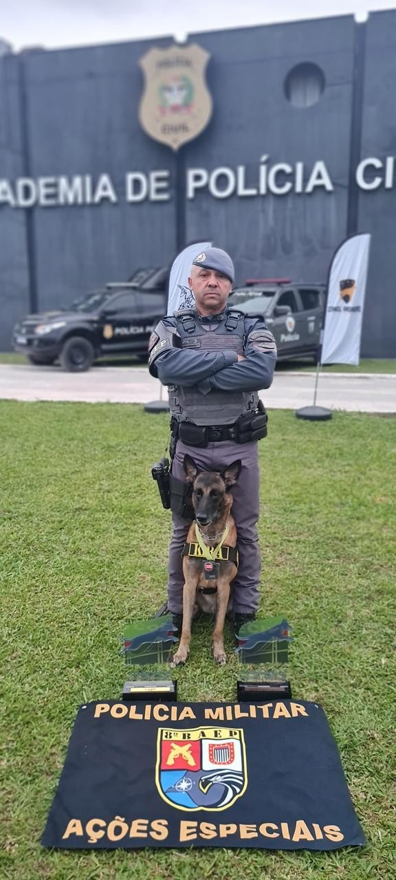 Canil do 8º Baep é campeão em competição sul-americana de 'Cães de Trabalho' e representará Brasil em torneio mundial