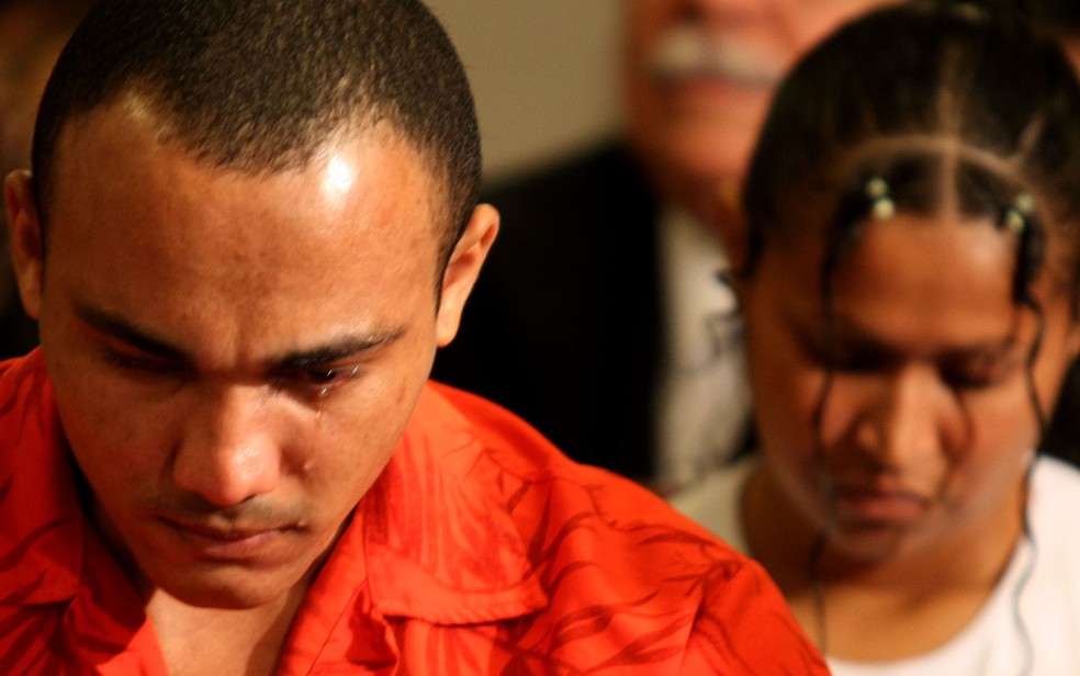 Carlos José e Edileuza, durante julgamento do caso da chacina do Rangel em João Pessoa, em 2010 — Foto: Francisco França/G1/Arquivo