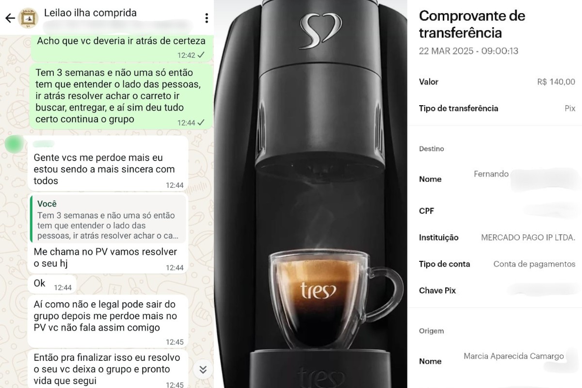 Golpista faz leilão virtual em grupos de WhatsApp e não entrega produtos no litoral de SP