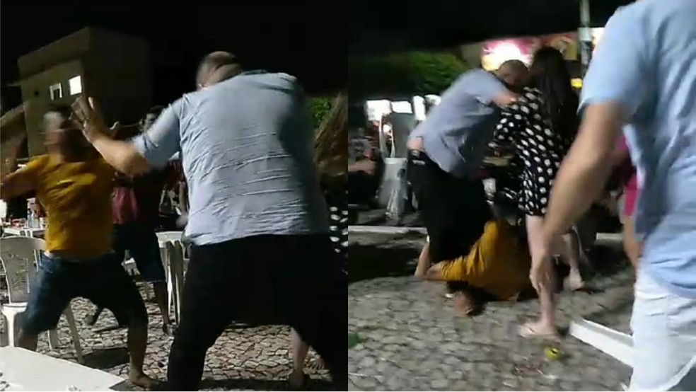 Vídeo flagra briga envolvendo dois vereadores de Santana do Acaraú, no Ceará. — Foto: Reprodução