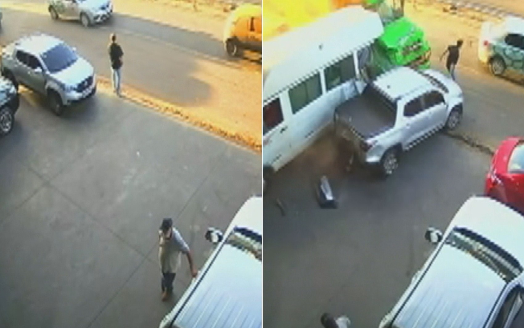 Pedestre escapa por centímetros de ser atropelado após caminhão sem freio arrastar carros e invadir loja; vídeo