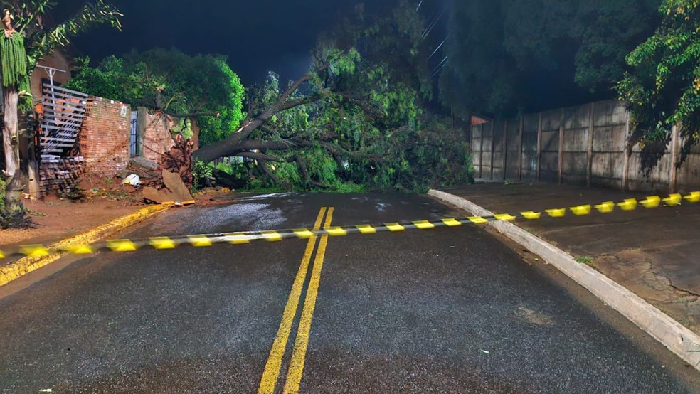 Chuva acompanhada com queda de granizo causou estragos em São Manuel — Foto: Prefeitura de São Manuel/reprodução