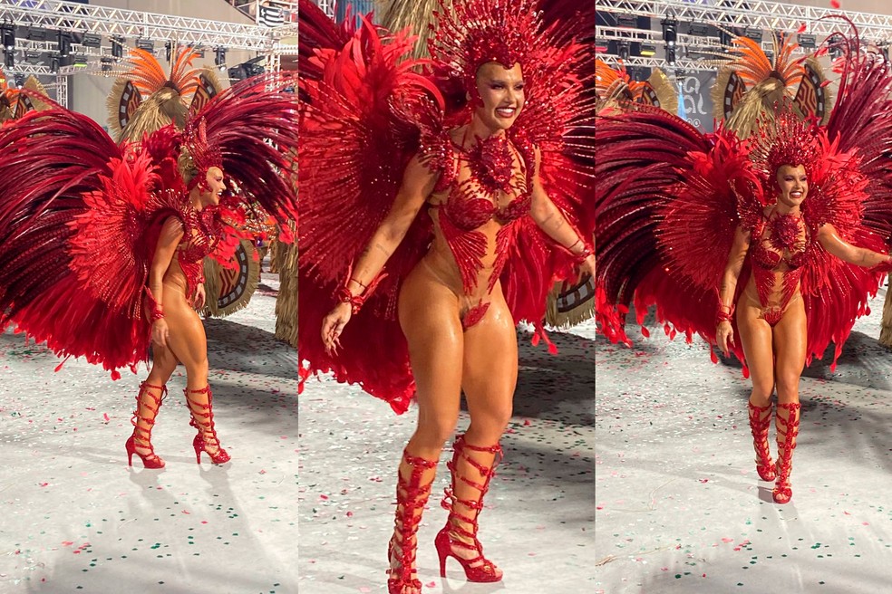 Tapa-sexo de Virginia descola durante desfile � Foto: g1