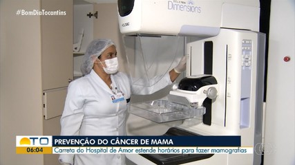 Unidade móvel do hospital do amor estende horários para fazer mamografias em Palmas