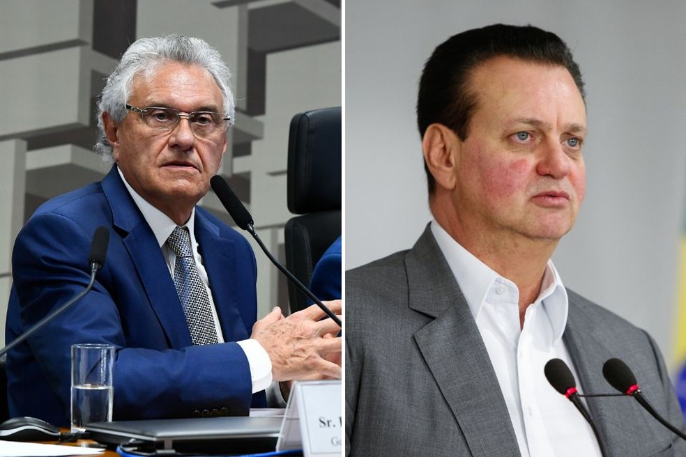Ronaldo Caiado e Gilberto Kassab — Foto: Roque de Sá/Agência Senado e Alan Santos/PR