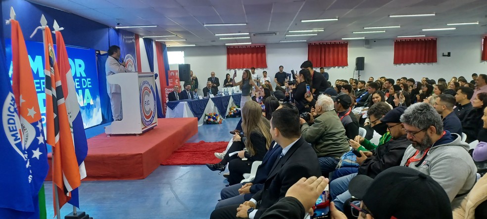 Juramento do jaleco foi marcado por vários momentos na UCP -PJC. — Foto: Assessoria.