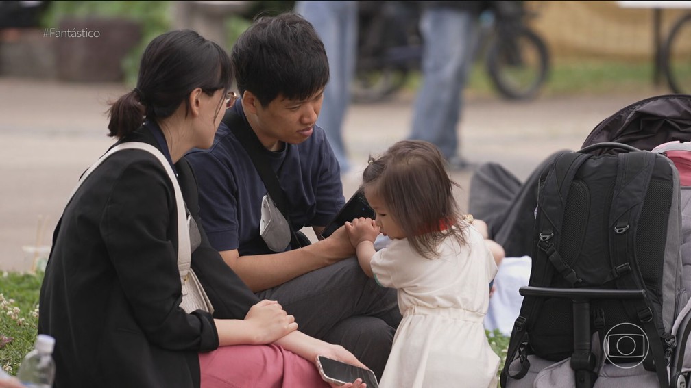 Governo japonês vê problema na queda da natalidade no país — Foto: TV Globo/Reprodução 