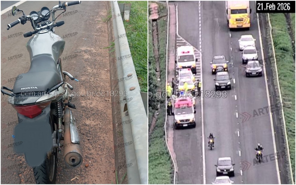 1 de 1
Motociclista morre em acidente na rodovia Comandante João Ribeiro de Barros (SP-294), em Marília (SP) — Foto: Divulgação/Artesp