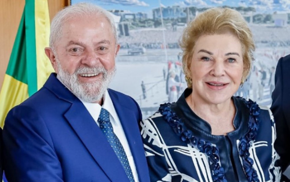 Marta Suplicy (sem partido) é recebida no Palácio do Planalto pelo presidente Lula (PT). — Foto: Divulgação/Palácio do Planalto