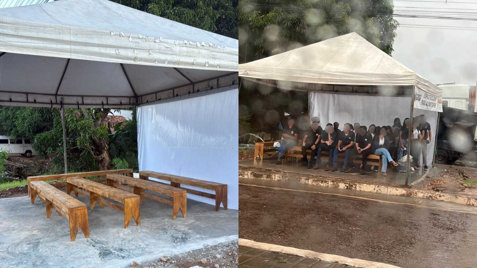 Empresário instala bancos e cobertura em parada de ônibus para estudantes: 'estão acordando cedo para estudar'