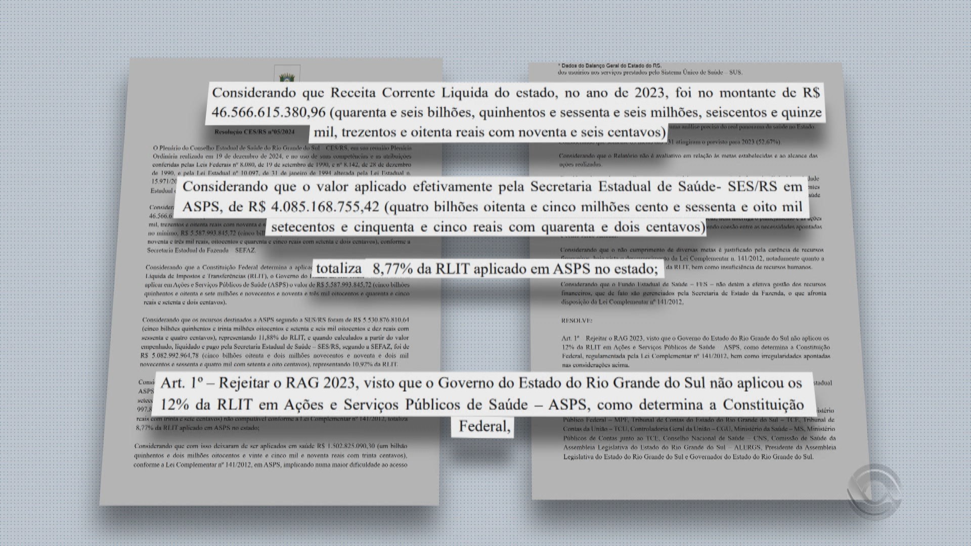 Governo do RS teria deixado de investir cerca de R$ 1,3 bilhão em saúde, diz Tribunal de Contas do Estado