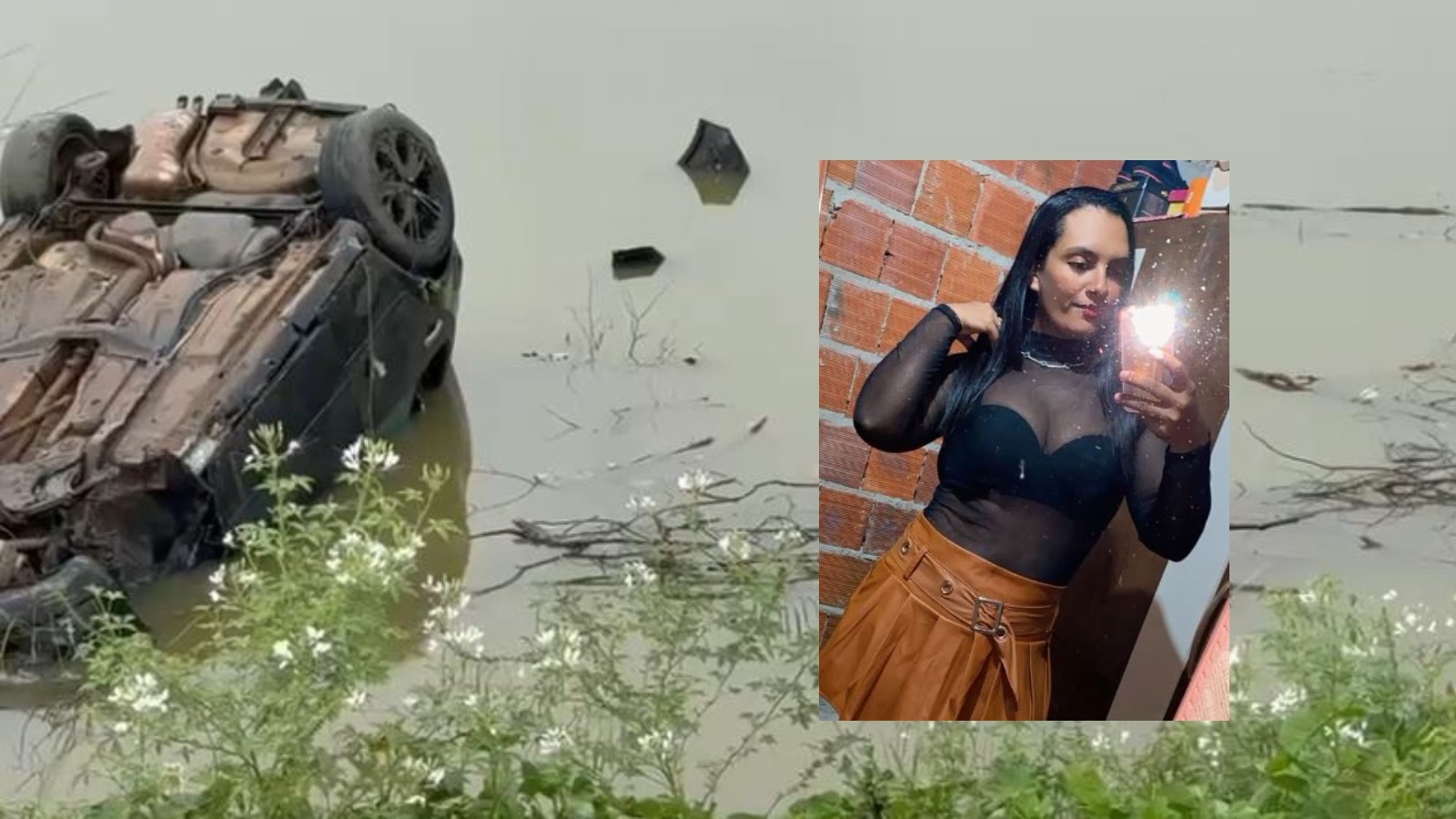 Mulher morre e irmã fica ferida após motorista perder controle e cair em açude no Ceará