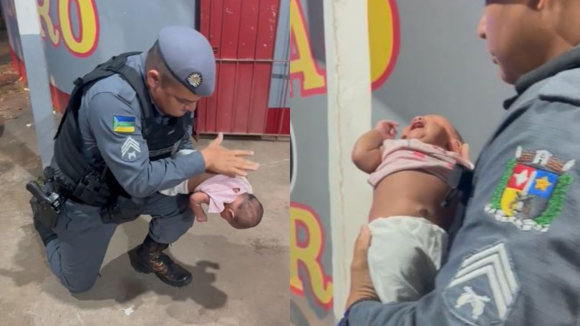 VÍDEO: Bebê de um mês é salva por PM após engasgar com remédio, em Macapá