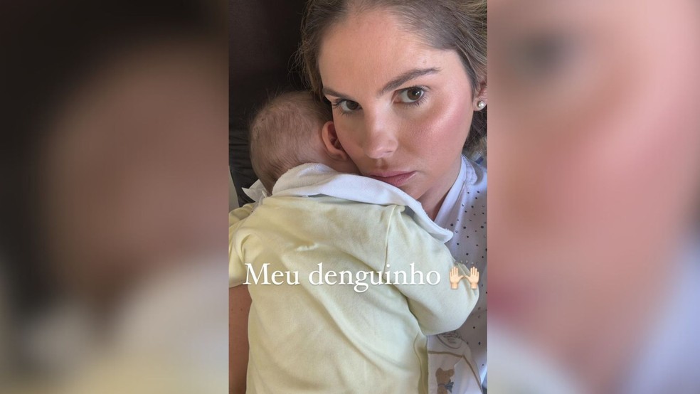 Bárbara Evans em foto com o filho Antonio, de 6 meses, em São José do Rio Preto (SP) — Foto: Reprodução/Redes sociais