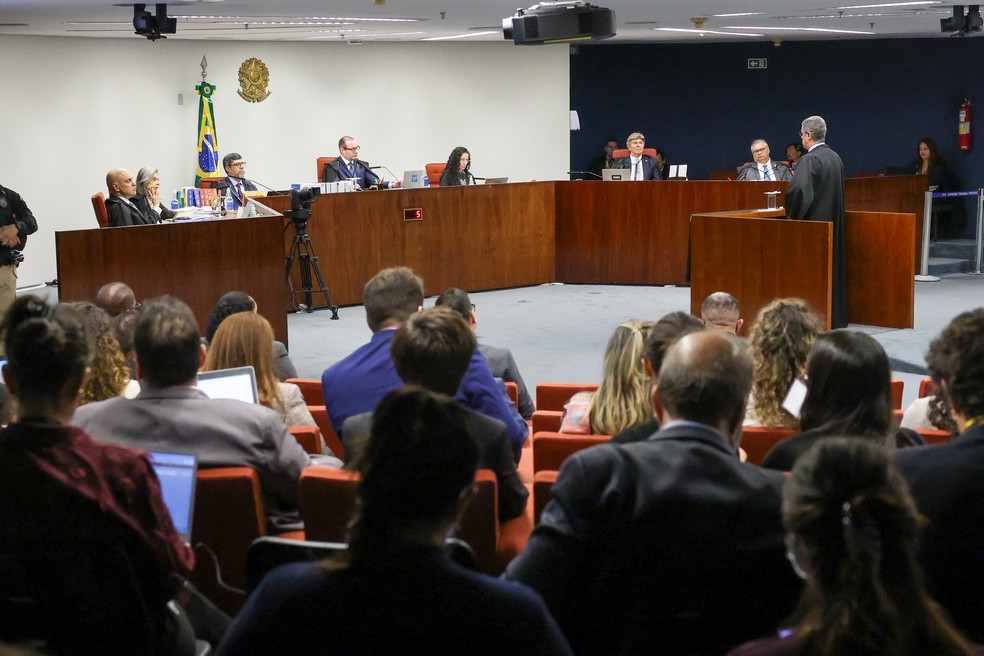 Primeiro dia de julgamento de Bolsonaro na Primeira Turma do STF — Foto: Gustavo Moreno/STF