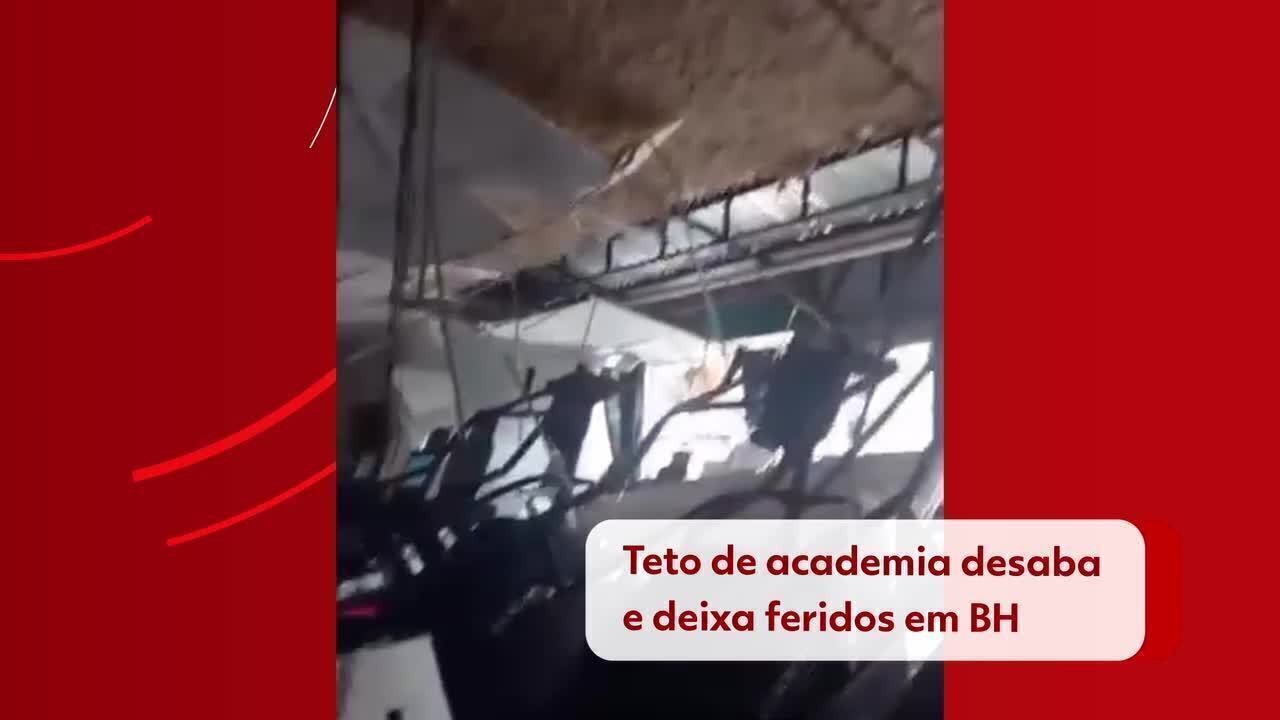 VÍDEO: teto de academia desaba durante treinos e deixa duas pessoas feridas