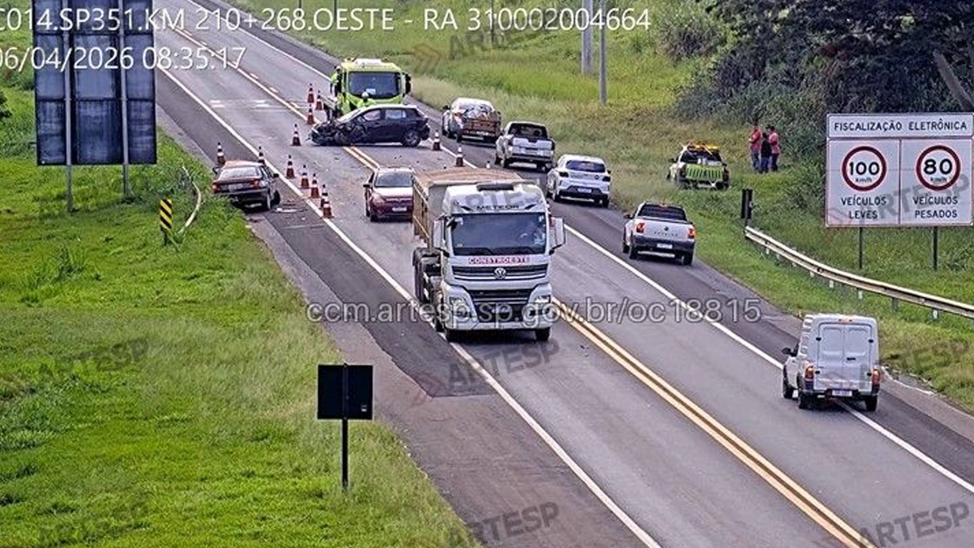 Motorista morre e outro fica ferido em colisão frontal em rodovia de Catanduva