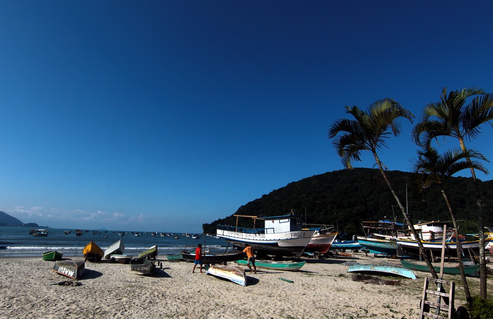 Praia do Perequê, em Guarujá (SP) — Foto: Rogério Soares/Arquivo/A Tribuna Jornal