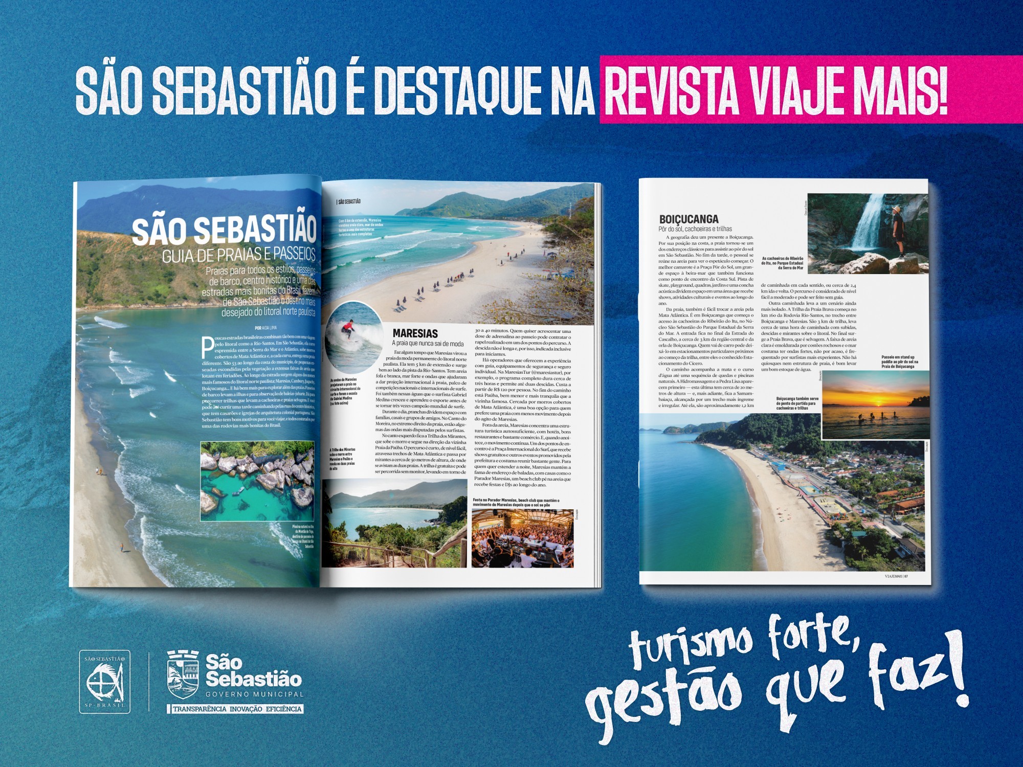 São Sebastião é destaque na revista Viaje Mais após ação de promoção turística
