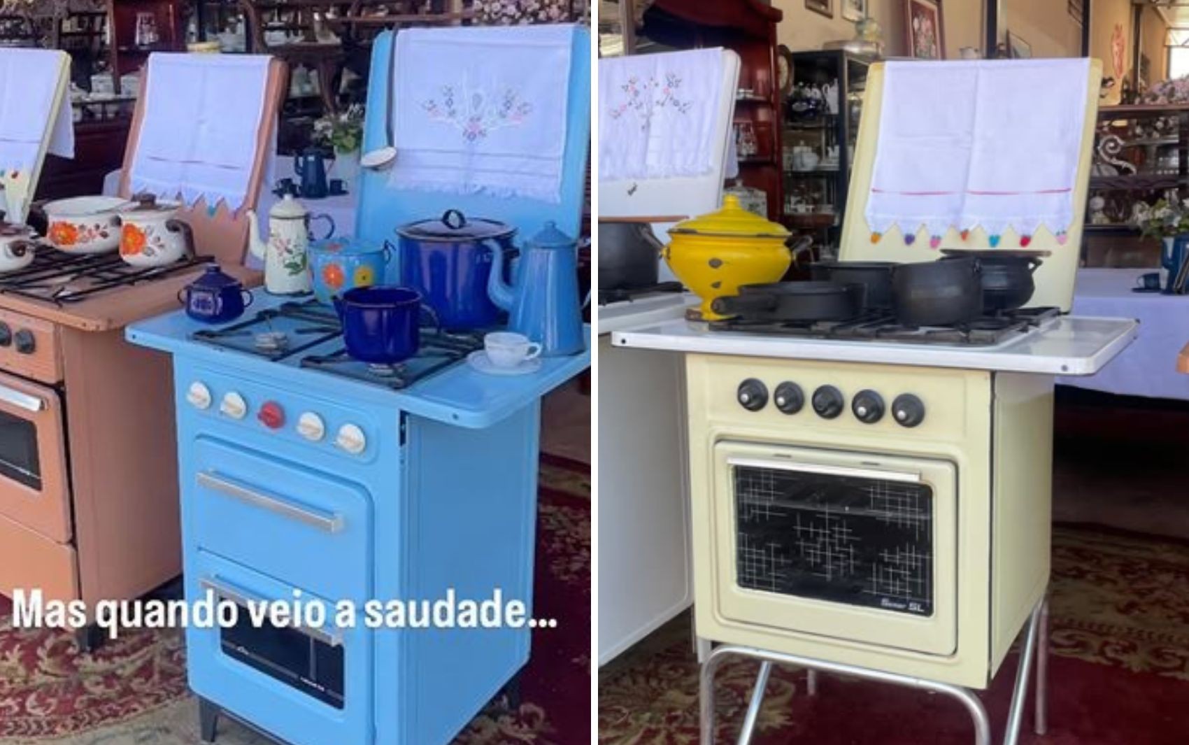 Antiquário viraliza com vídeo de fogões com 'asa' que custam até R$ 1,4 mil: 'Mais lindos que os de hoje'