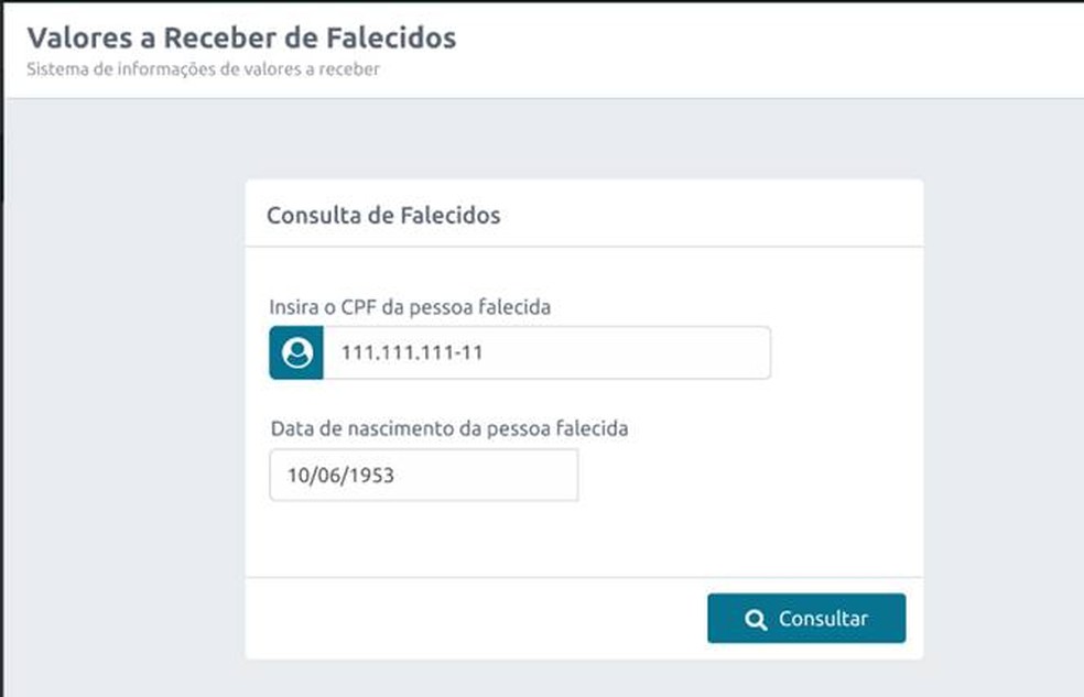 Página dá acesso a valores e a dados de instituições nas quais há dinheiro a resgatar. — Foto: Reprodução/Banco Central