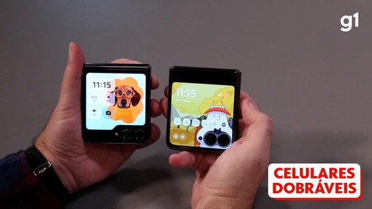 Duelo de celulares dobráveis: Moto Razr 40 Ultra x Galaxy Z Flip5 - Programa: G1 Guia de compras 