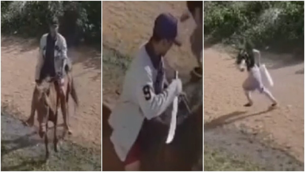 Jovem montado a cavalo tenta matar homem em BH e é preso