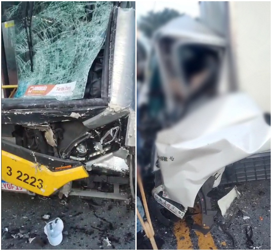 Colisão entre caminhão e ônibus deixa um morto e duas pessoas feridas em Itaquera, na Zona Leste de SP